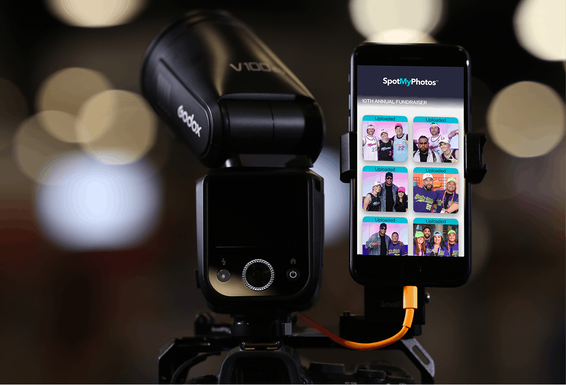 Camera to App - QR code photo sharing gallery view of SpotMyPhotos
