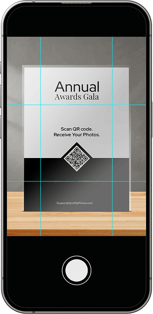Guests can easily scan a QR code to register for photos